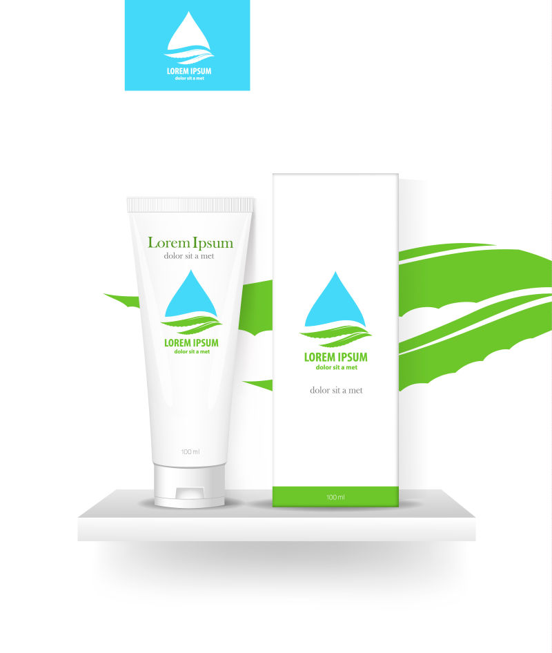 矢量芦荟护肤品包装设计