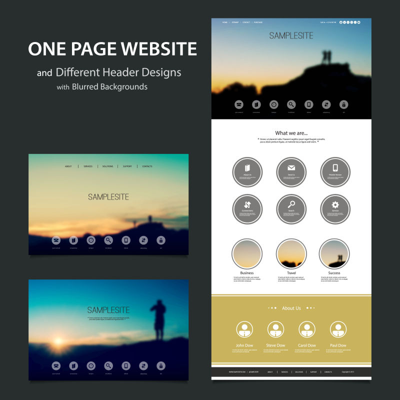 创意矢量现代风格的创意网站设计