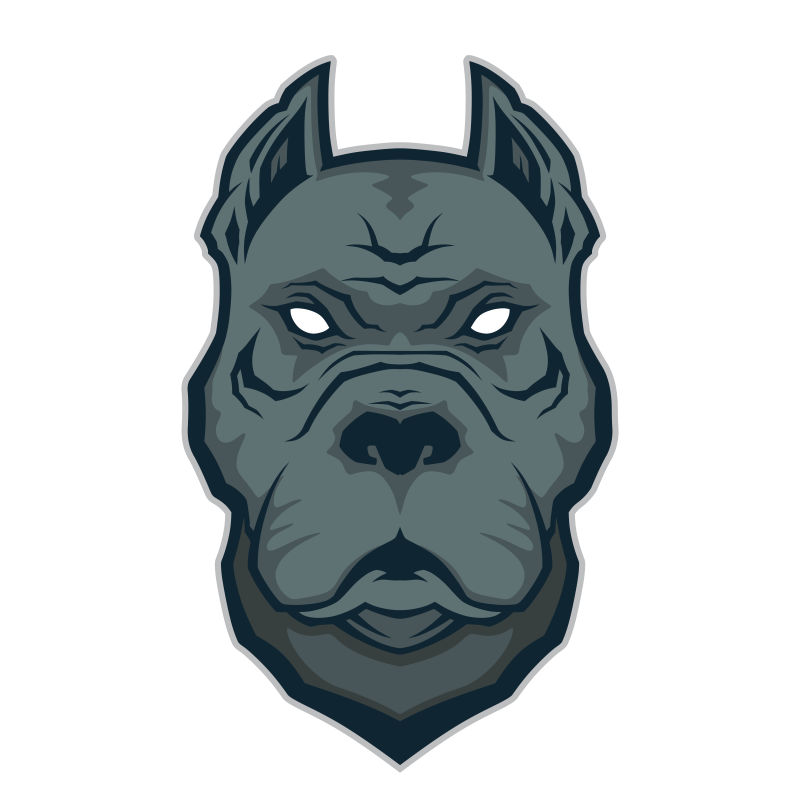 矢量灰色斗牛肖像乡插图