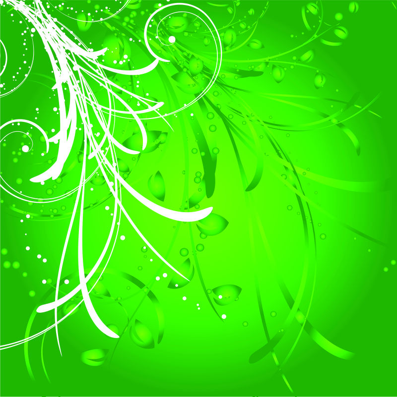 创意矢量绿色植物装饰设计背景