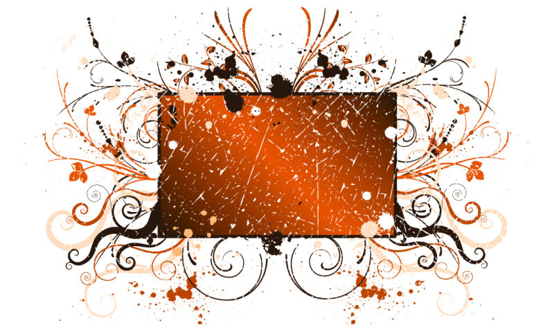 矢量植物元素抽象设计背景