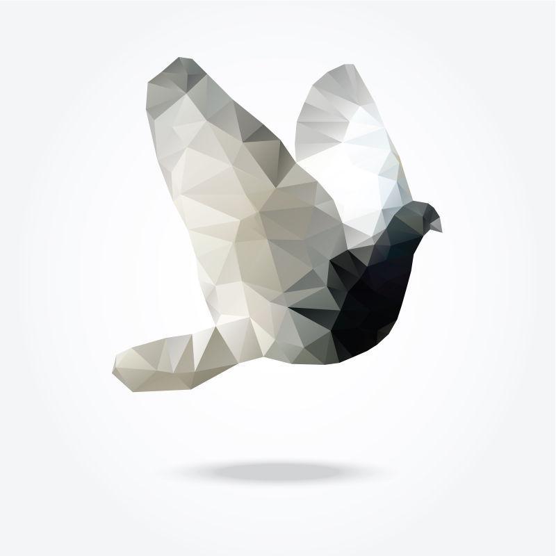 鸽子矢量的现代多边形图解矢量