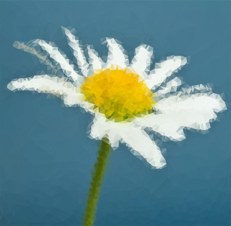 三角形构成的白色花卉矢量