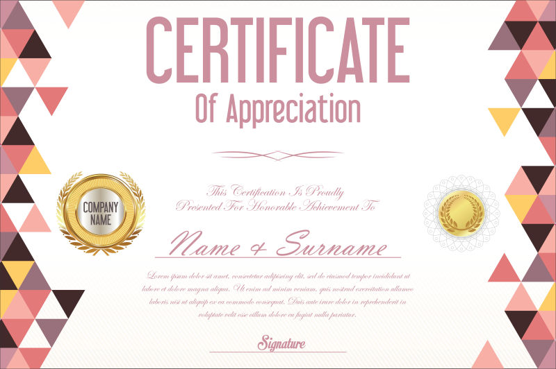 证书复古矢量设计