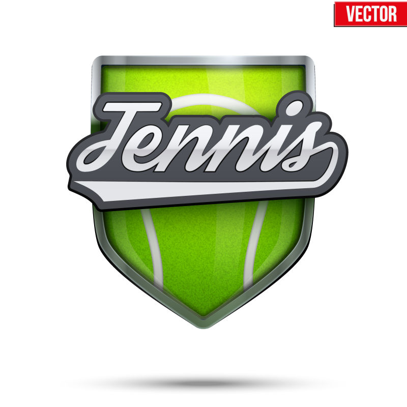 矢量网球元素标签设计