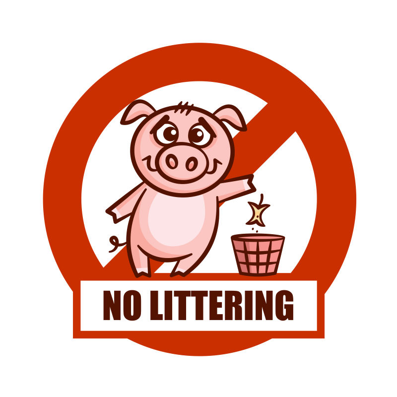 禁止乱扔杂物矢量标志