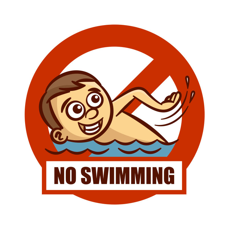 禁止游泳画图图片
