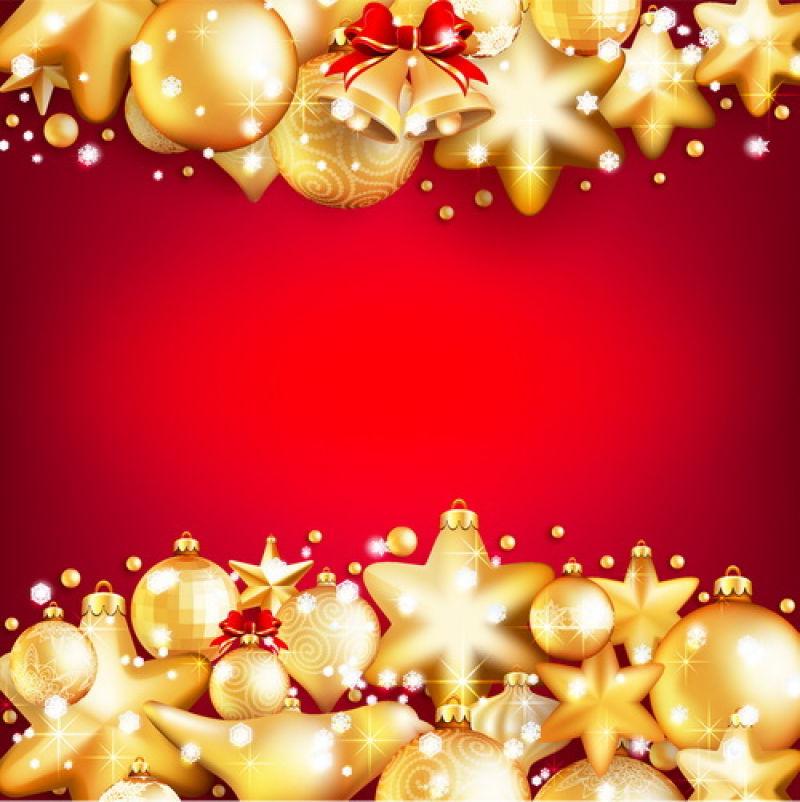 矢量美丽的红色和金色圣诞背景