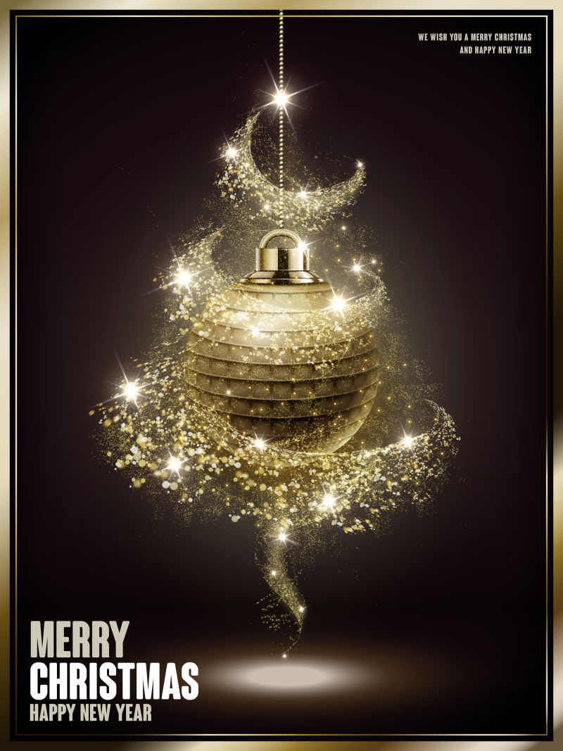 金黄色玩意儿与3D插图中闪闪发光的粉末设计矢量插图