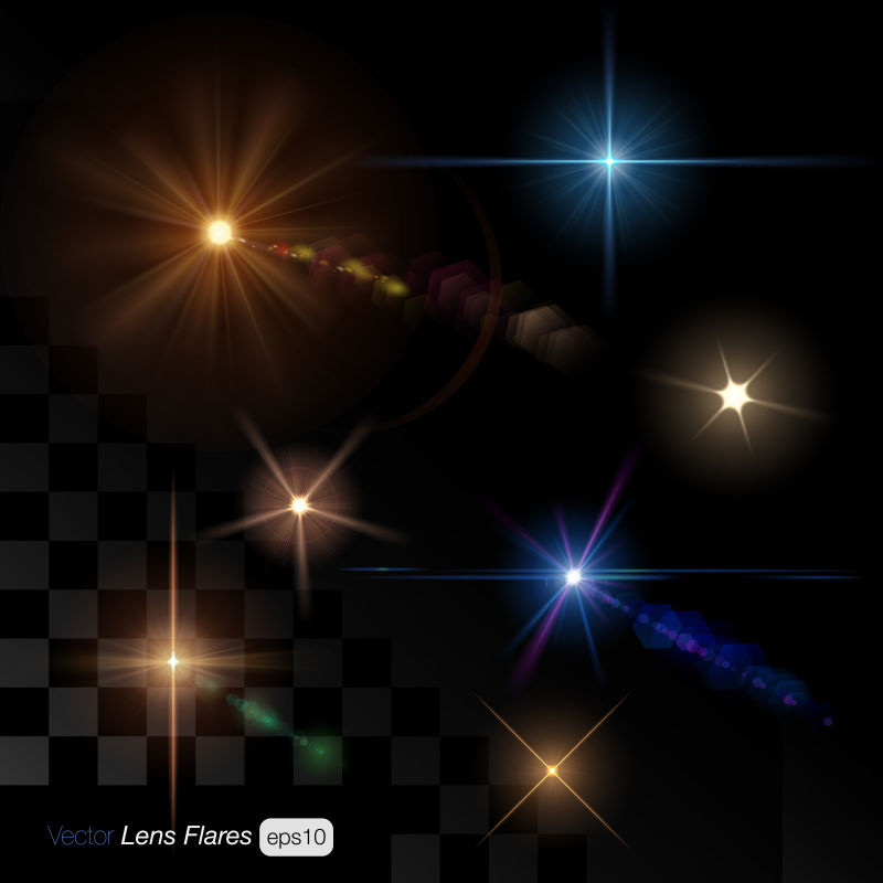 矢量的耀眼光点插图