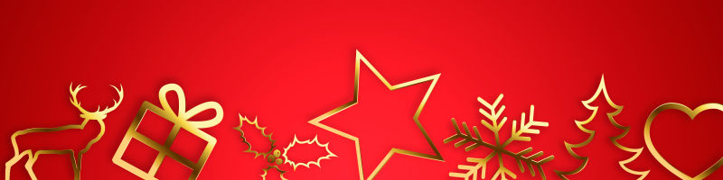 矢量金色圣诞元素红色背景