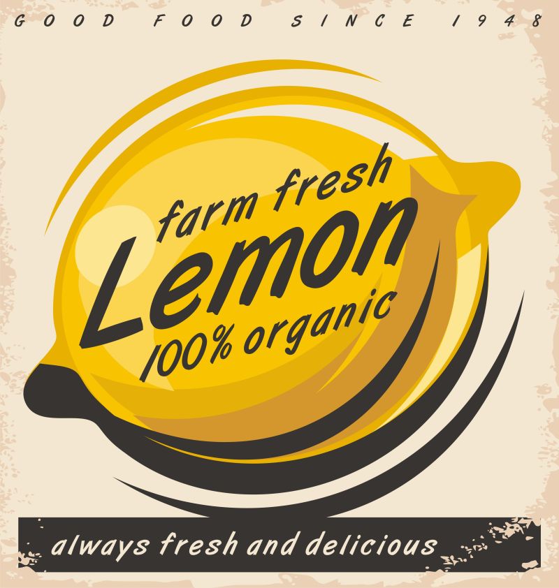 矢量柠檬水果标签设计