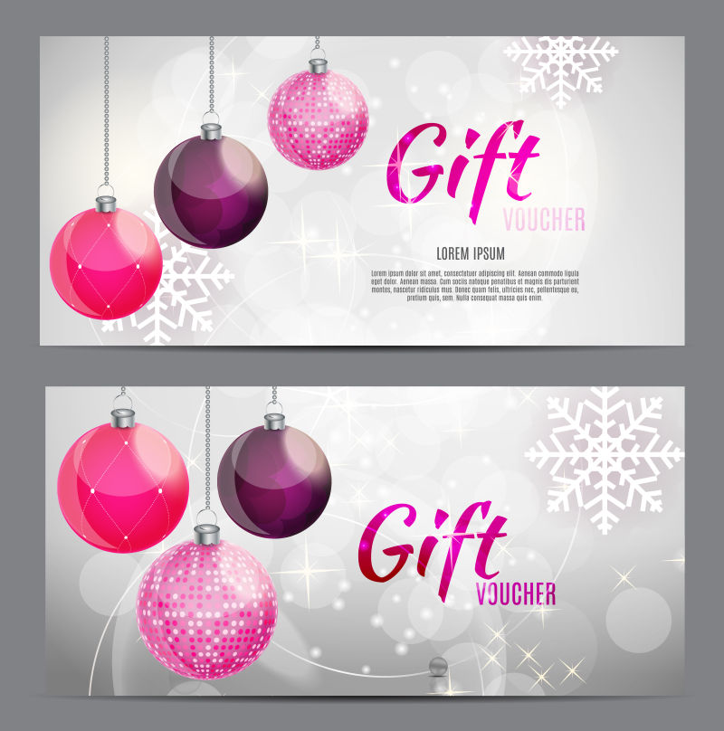 圣诞节的礼品券设计矢量