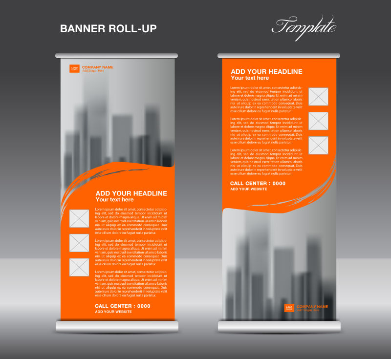 矢量的橙色创意横幅设计