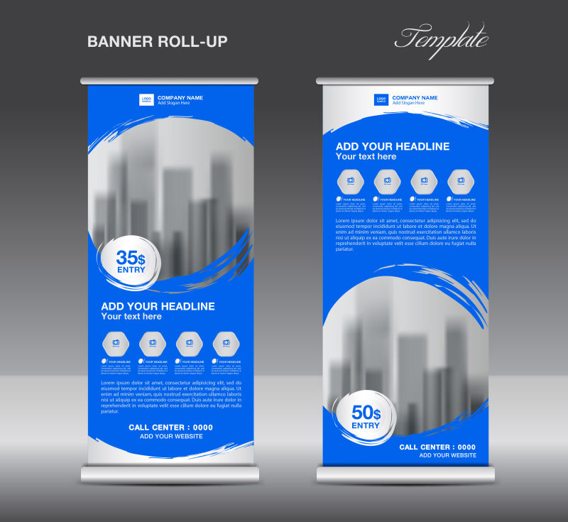 矢量的蓝色商业横幅