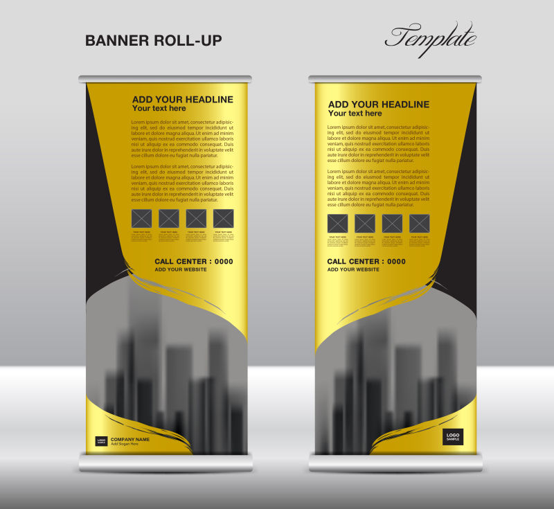 矢量的金色商业横幅设计