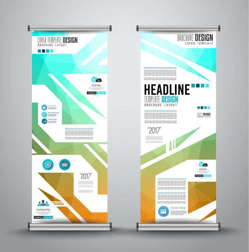 矢量的多边形图案商业手册