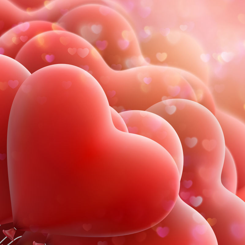 心形气球上矢量浪漫