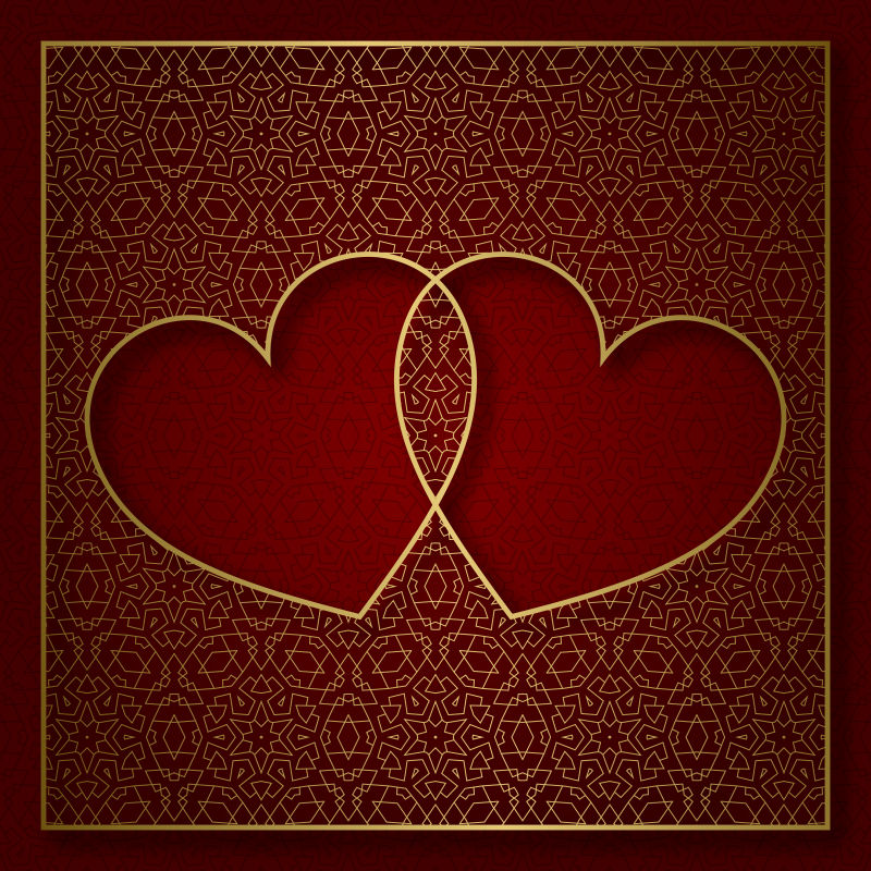 浪漫的心形背景矢量图