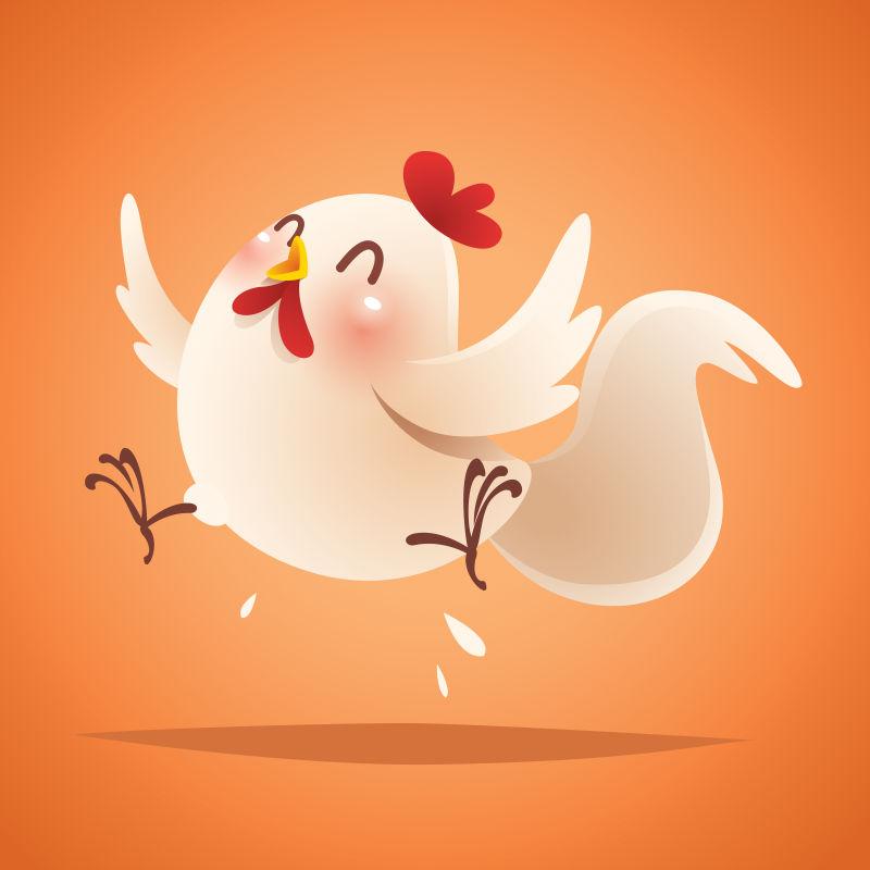 矢量卡通公鸡设计新年快乐