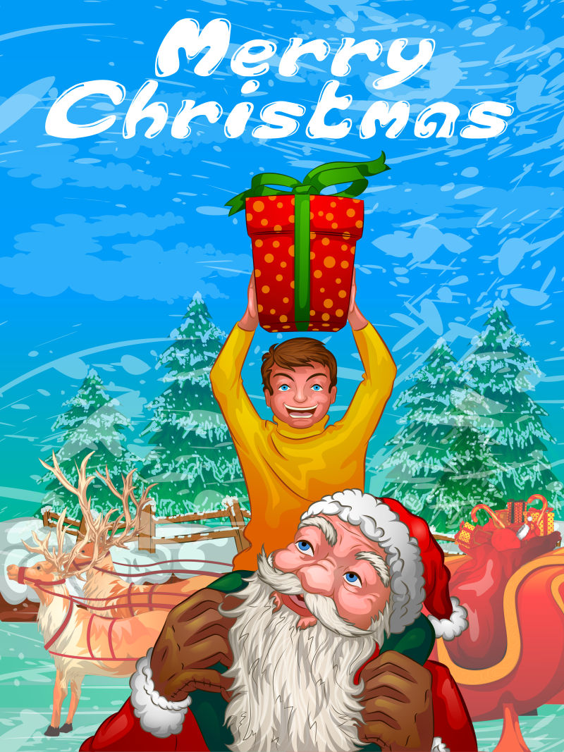 矢量圣诞节概念插图