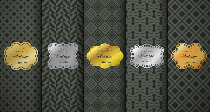 复古图案背景矢量设计