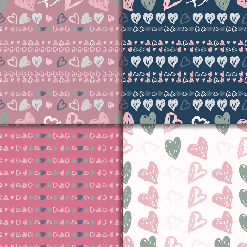 矢量创意心形图案背景设计