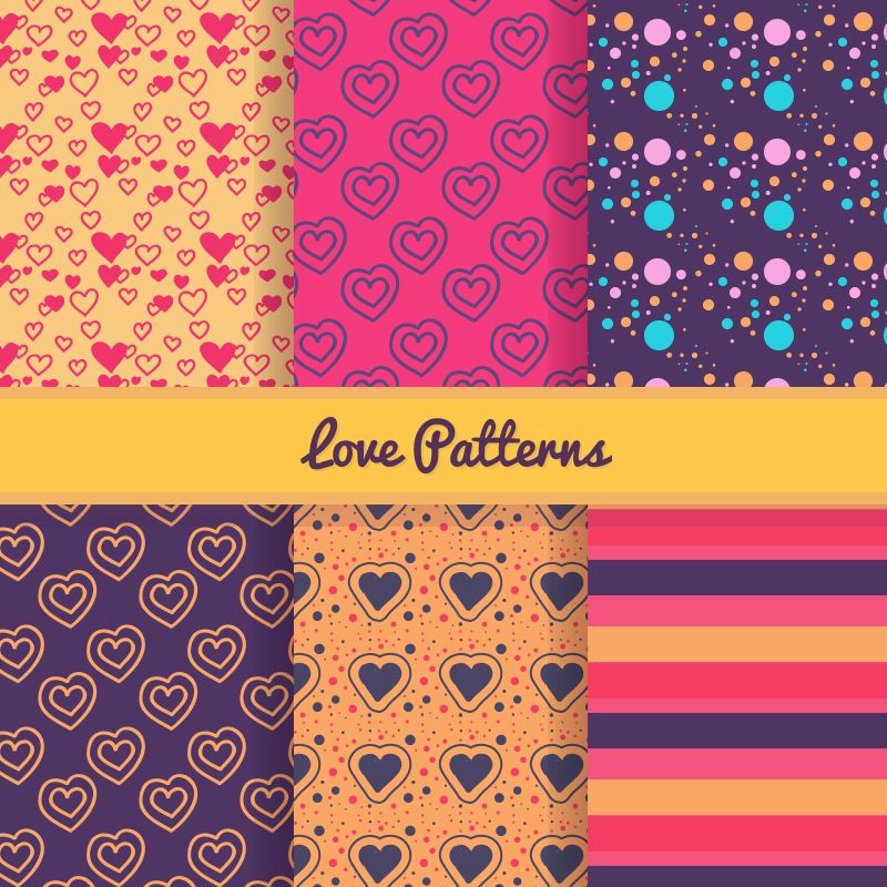 矢量的彩色爱心图案背景设计