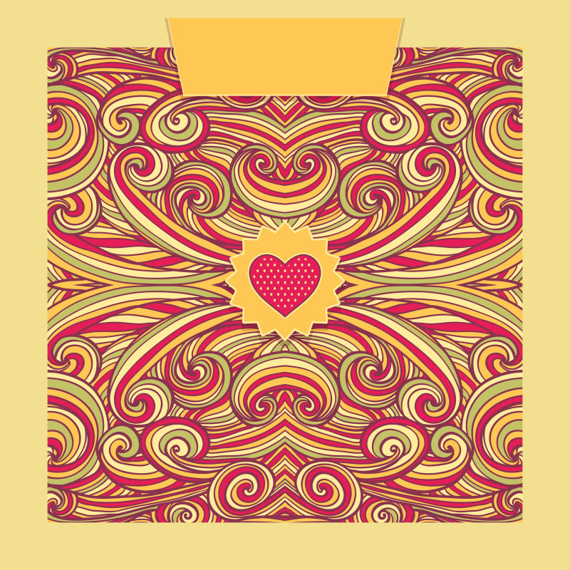 彩色抽象波浪纹理的卡片矢量设计