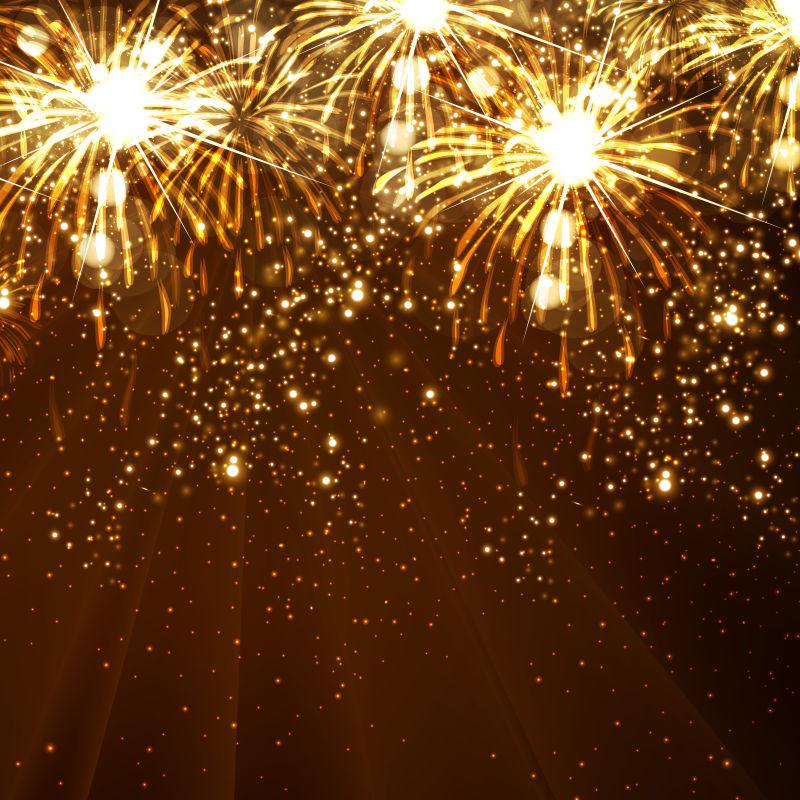 矢量天空中的假日烟花