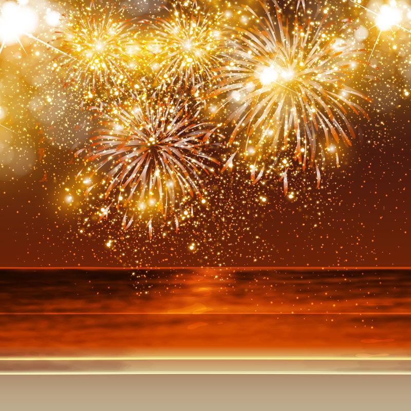 新年快乐矢量烟花