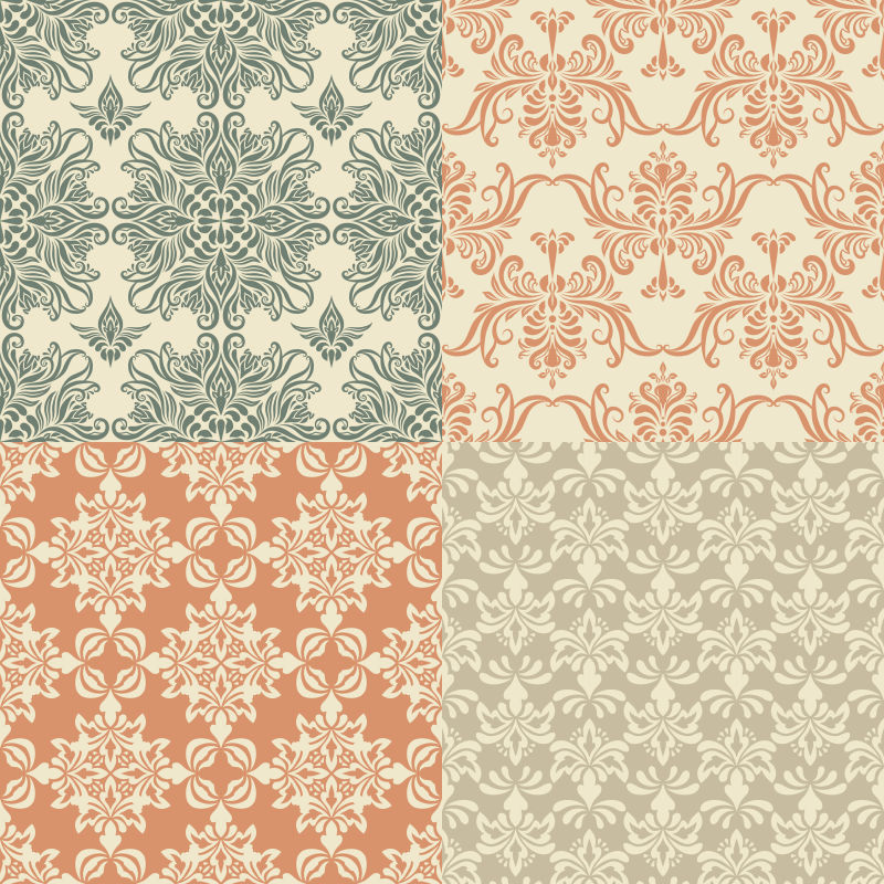 矢量复古花纹图案背景设计