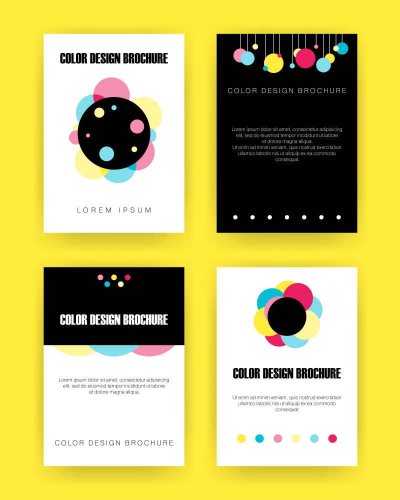 矢量的彩色圆球图案海报设计