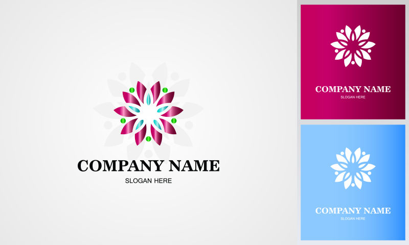 美容水疗标志设计矢量