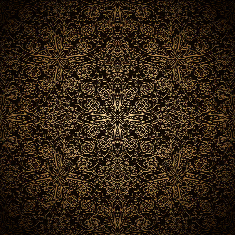 矢量的复古金色花纹背景