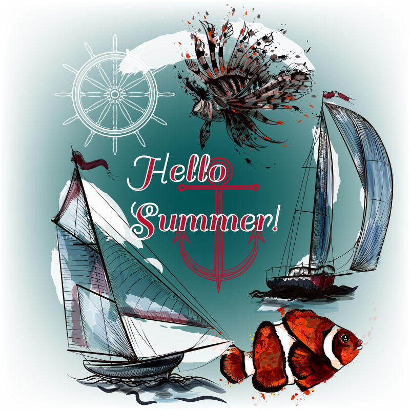 矢量油墨点海主题