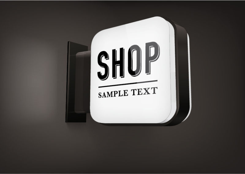 黑色商店招牌矢量图