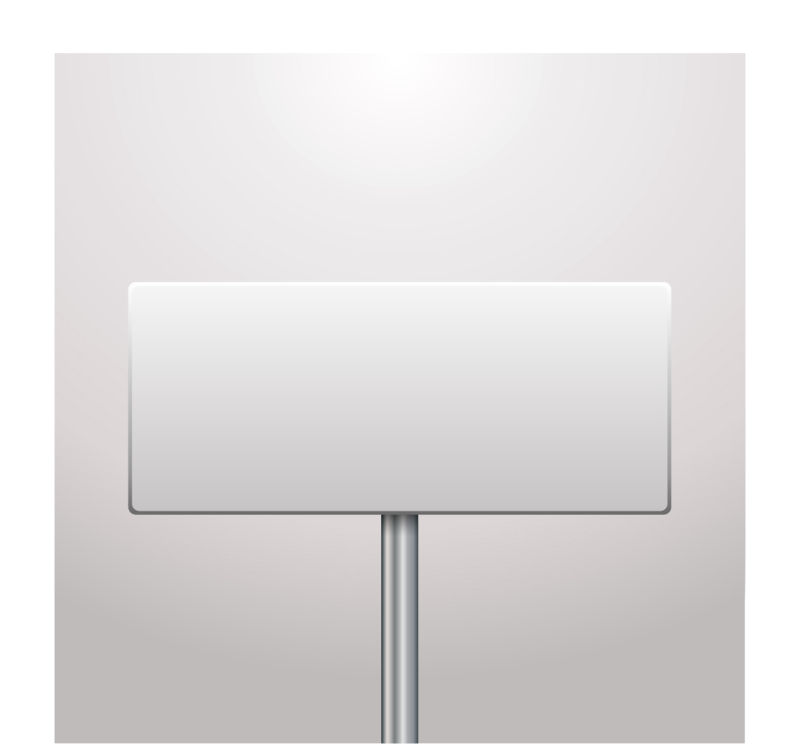 金属空白招牌矢量插图