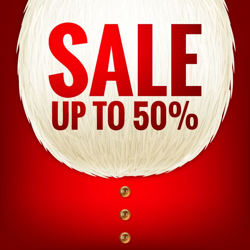 矢量圣诞节折扣红色销售背景