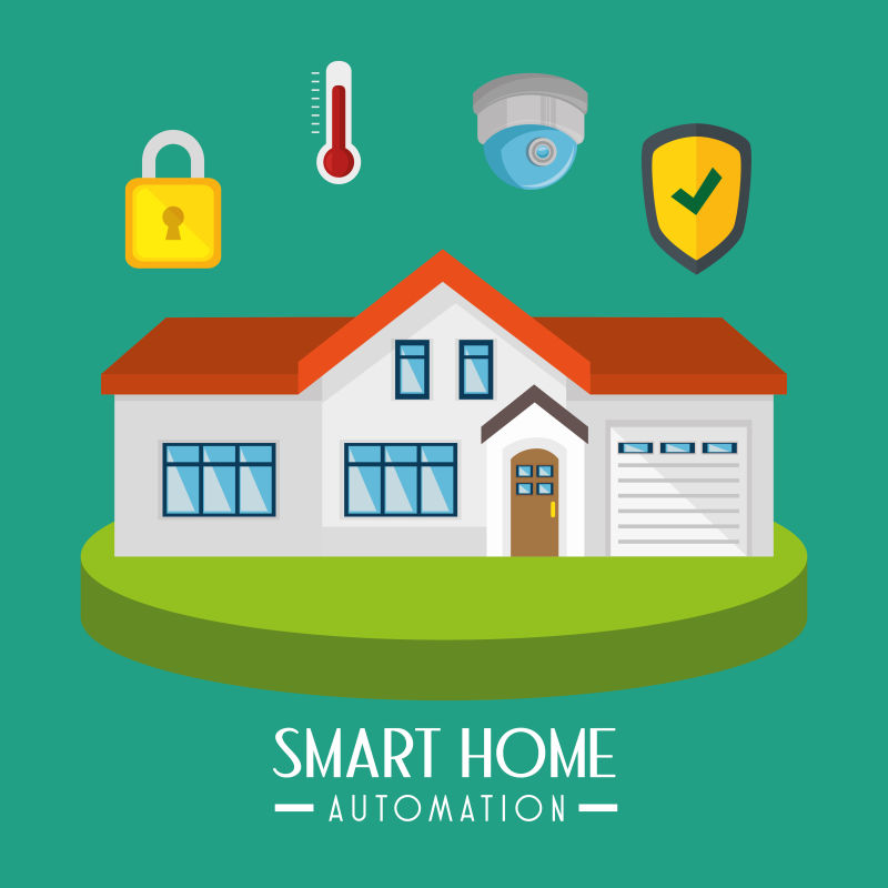 智能家居技术图标矢量