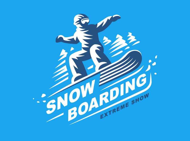 滑雪板徽标矢量