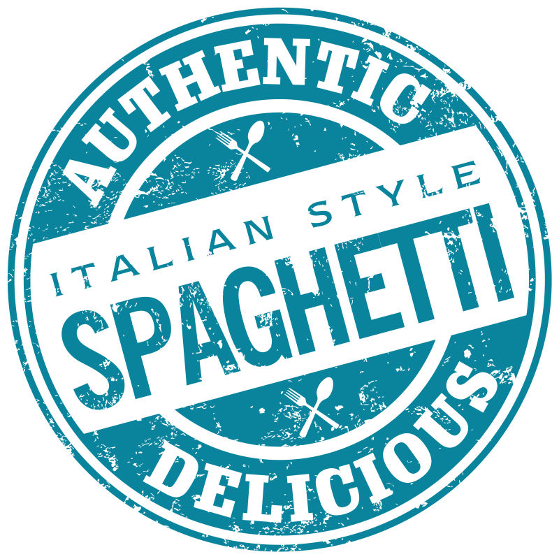 矢量意大利面条邮票