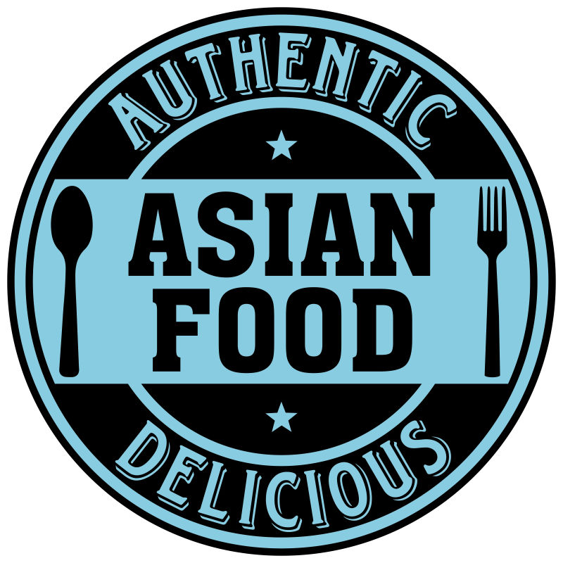 矢量亚洲食品标签