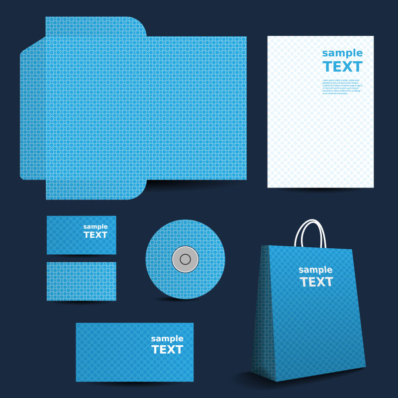 矢量企业蓝色图案形象设计