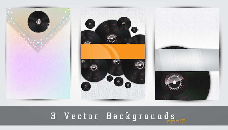 抽象矢量唱片元素的背景