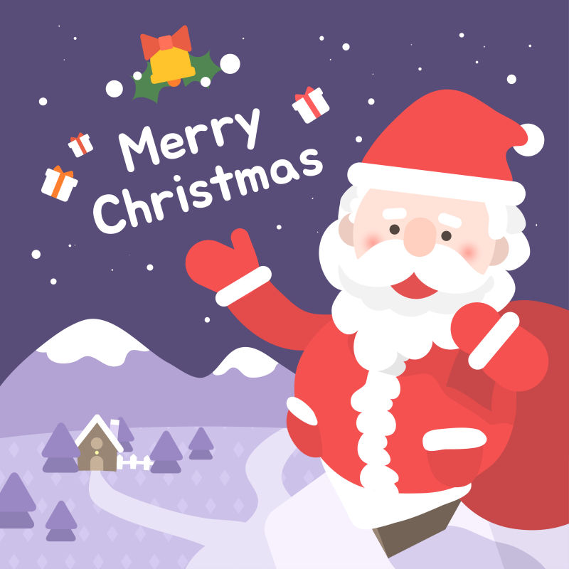 卡通的圣诞老人插图矢量设计