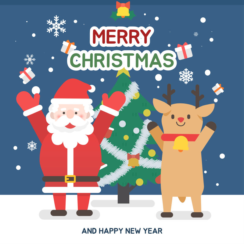 圣诞节主题矢量插图设计