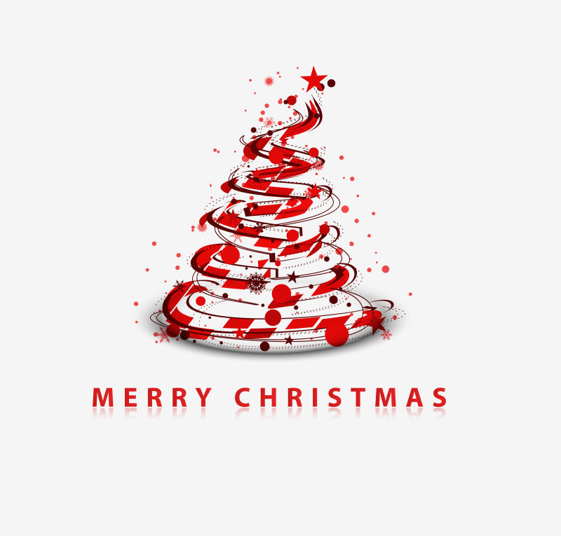 现代抽象圣诞树设计矢量图