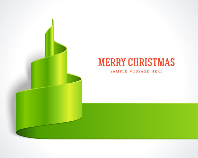 圣诞绿树的背带背景矢量