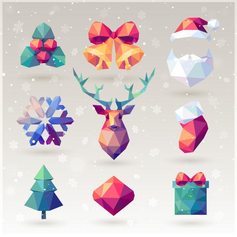 圣诞套装嬉皮士图标矢量